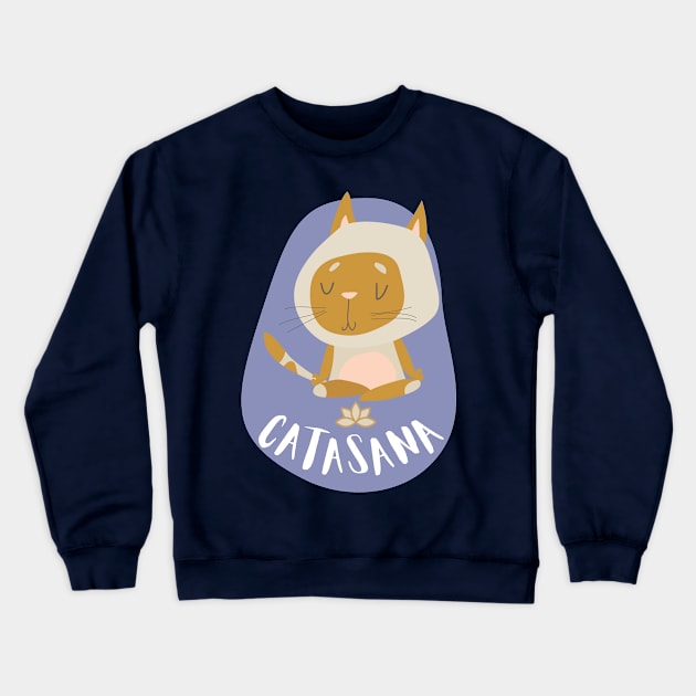 Kitty Cat Yoga Asana Poses Crewneck Sweatshirt by DMRStudio